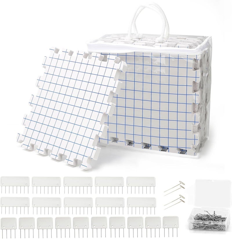 Yrangee Blocking Mats for Knitting & Crochet Project with 20pcs Knitting Blockers 100 T-pin - Image 1